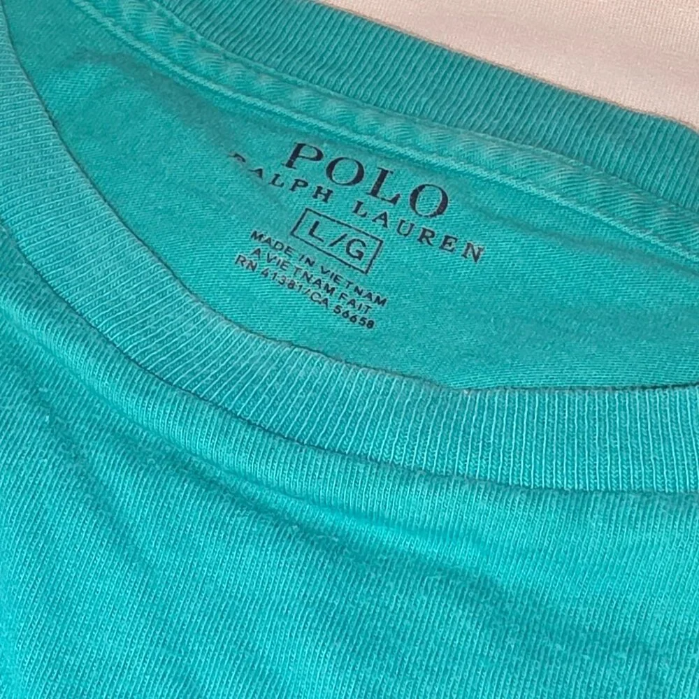 Polo Ralph Lauren Teal Tee Shirt Mens Large Embroidered Logo
